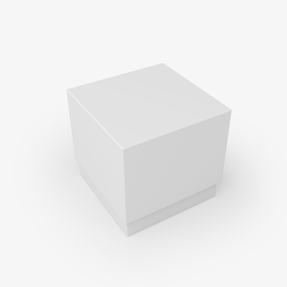 Прозрачная квадратная коробка с картонными крышкой и дном под подарки