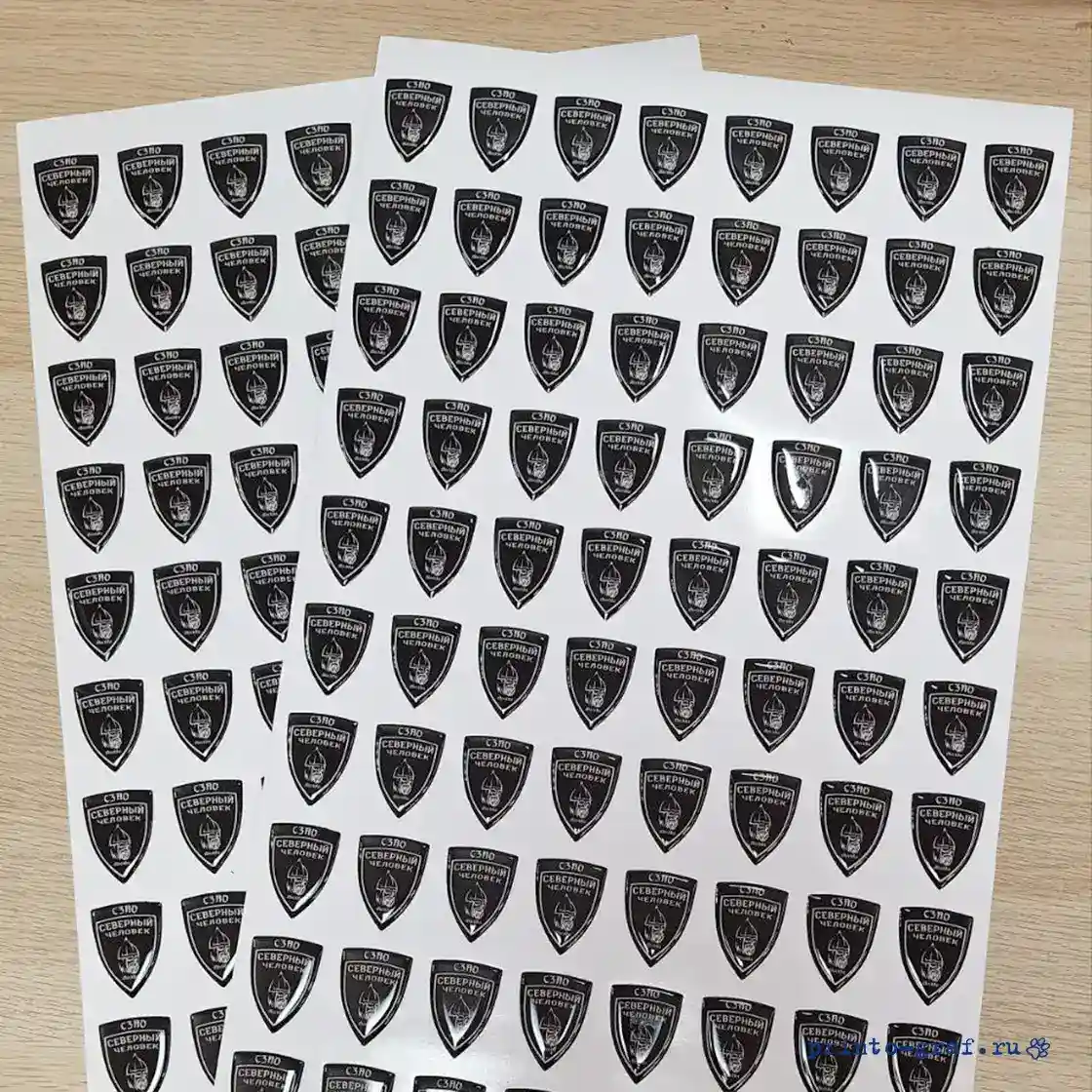 заказ 3д наклеек со смолой черных