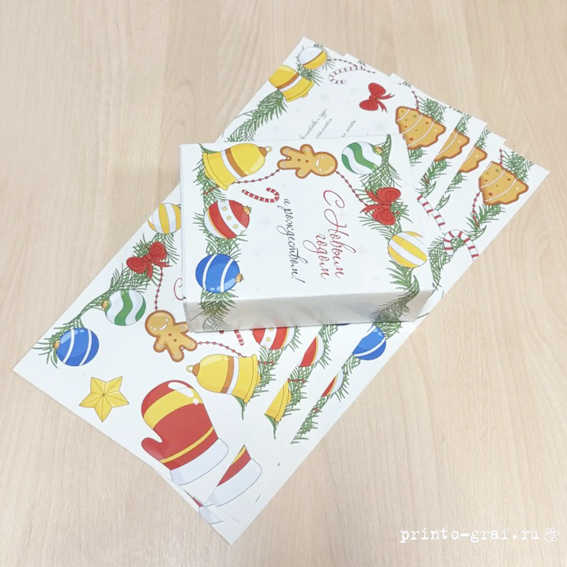 шубер на коробке новогодней шубер на коробке новогодней типография принто-граф