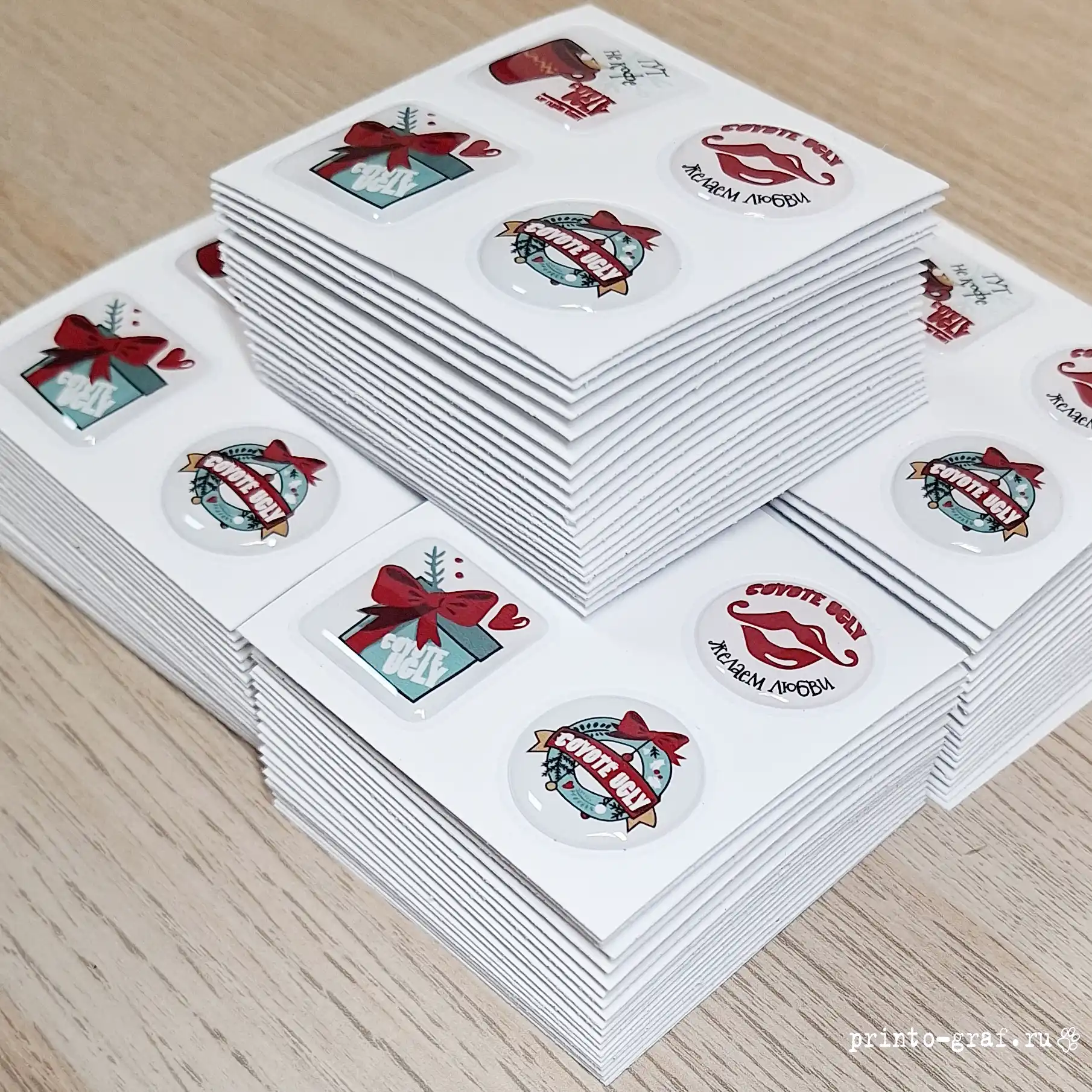 3 д стикерпаки разная форма бант губы типография принто-граф