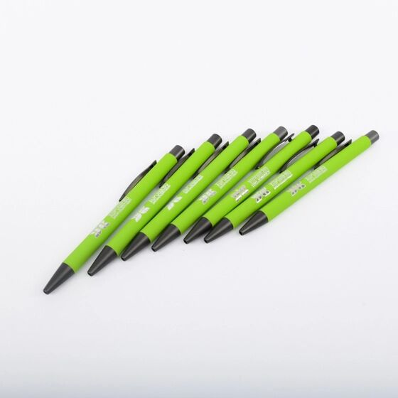 салатовые ручки с логотипом