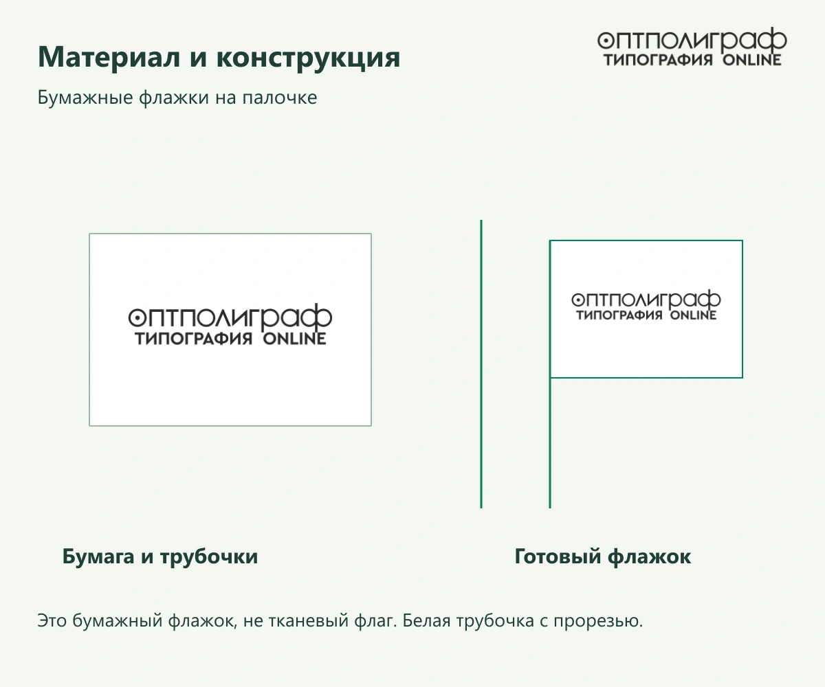 Бумажные флажки на палочке — Материал и конструкция