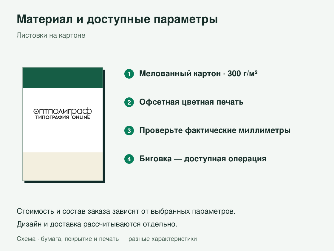 Листовки на картоне — материал и параметры