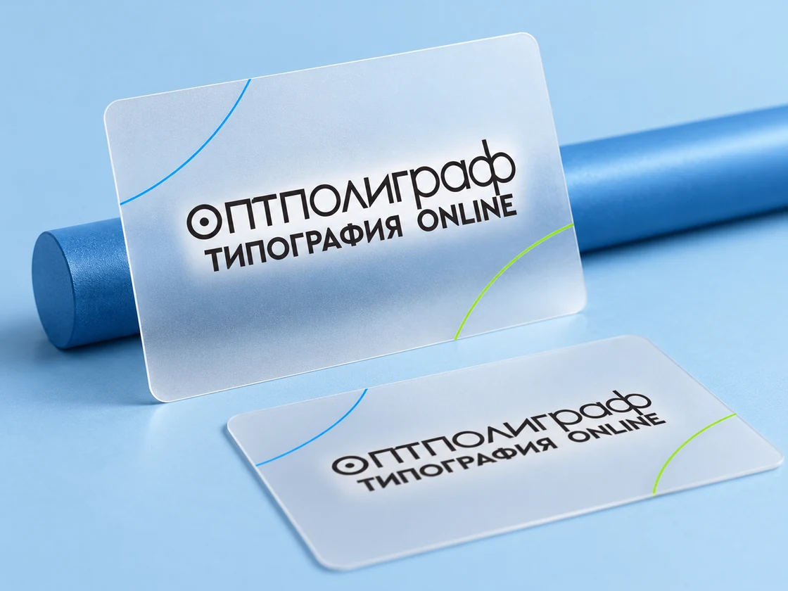 Прозрачные матовые визитки — общий вид