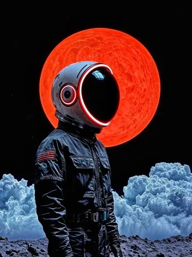 Неоновая  картина с темой Космос