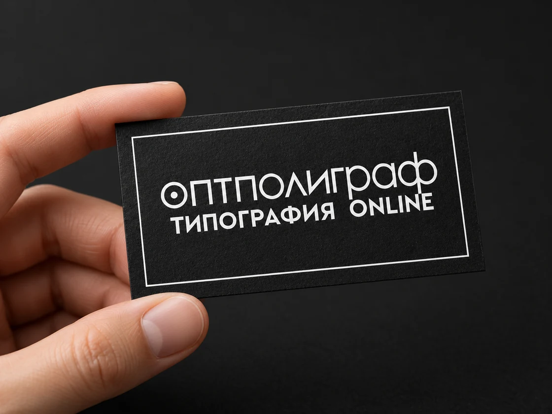 Визитки с шелкографией — размер в руке