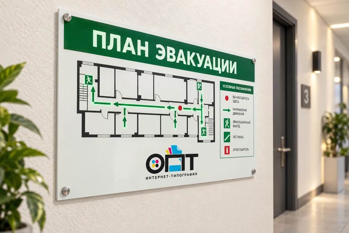 Планы эвакуации — вариант оформления с логотипом ОПТ