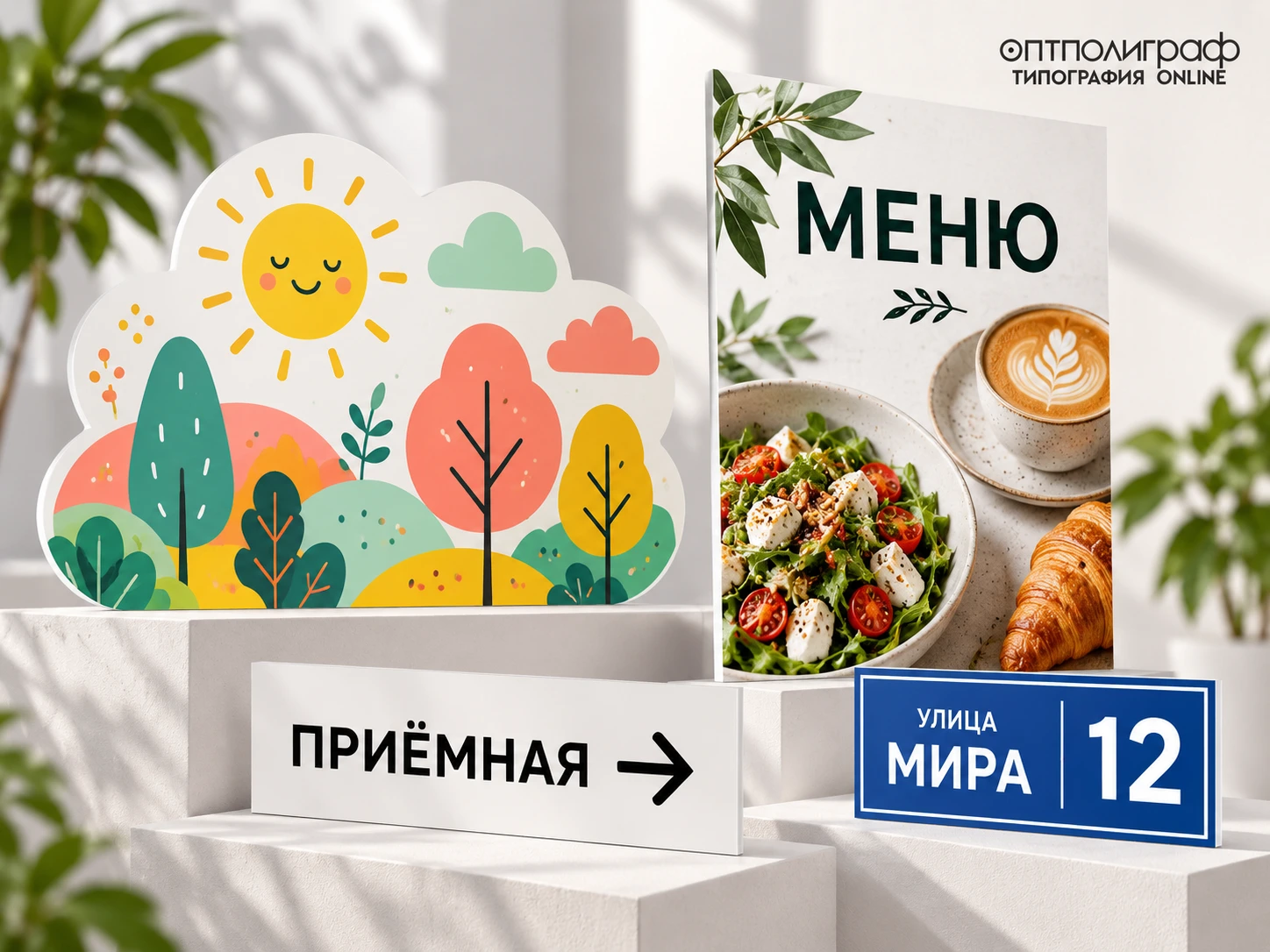 Фигурный детский декор, меню, указатель и адресная табличка — разные применения печати | ОптПолиграф Фигурный детский декор, меню, указатель и адресная табличка — разные применения печати