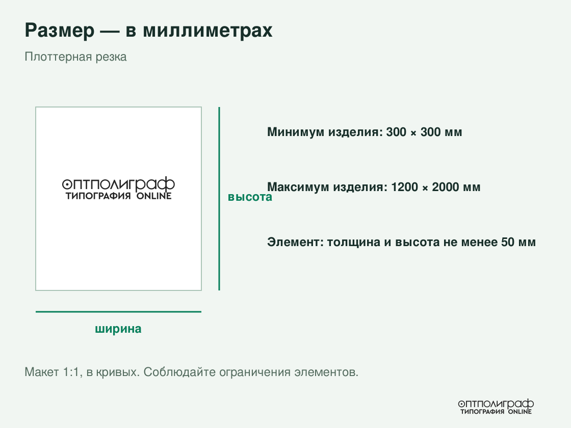 Плоттерная резка — размеры