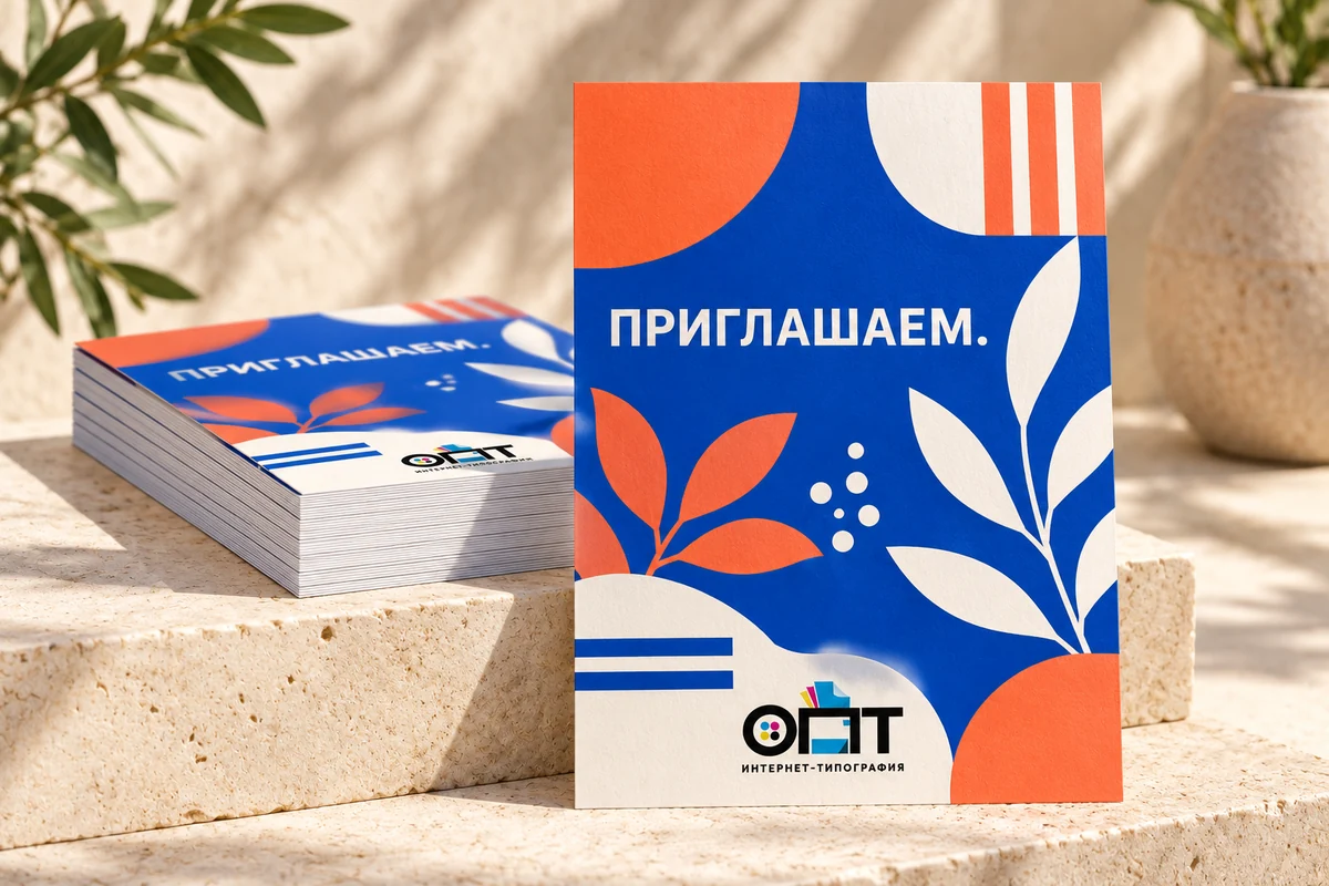 Открытка А5 — вариант оформления с логотипом ОПТ