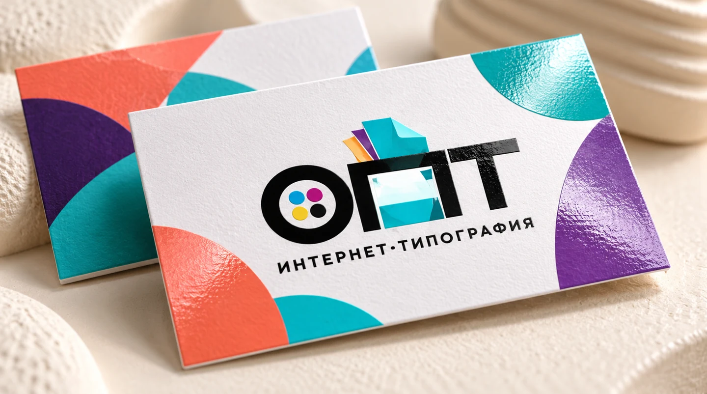 Визуализация визиток ОПТ с яркой УФ-печатью
