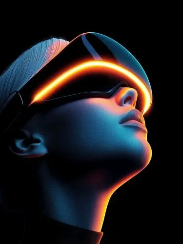 Неоновая  картина с темой Технологии и будущее