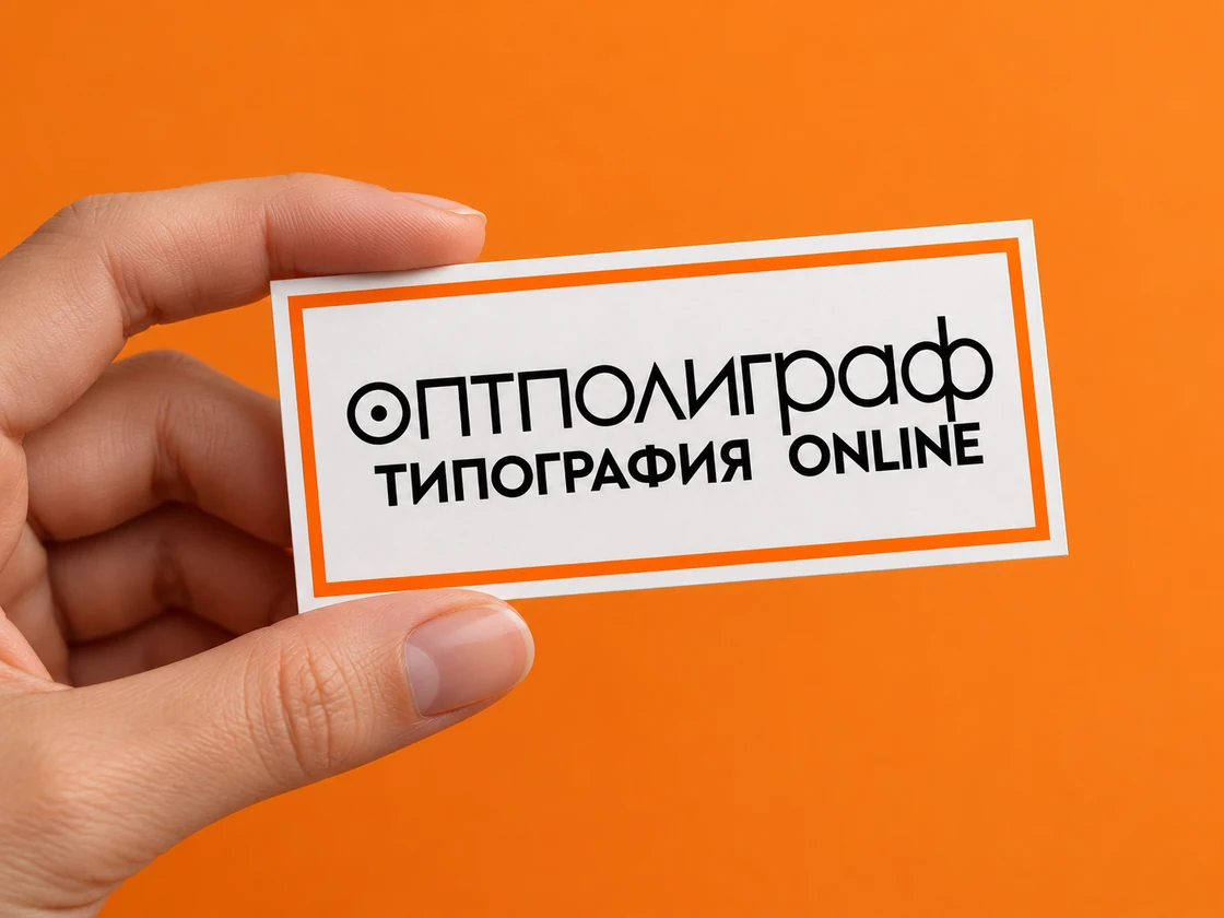 Визитки-наклейки — размер в руке
