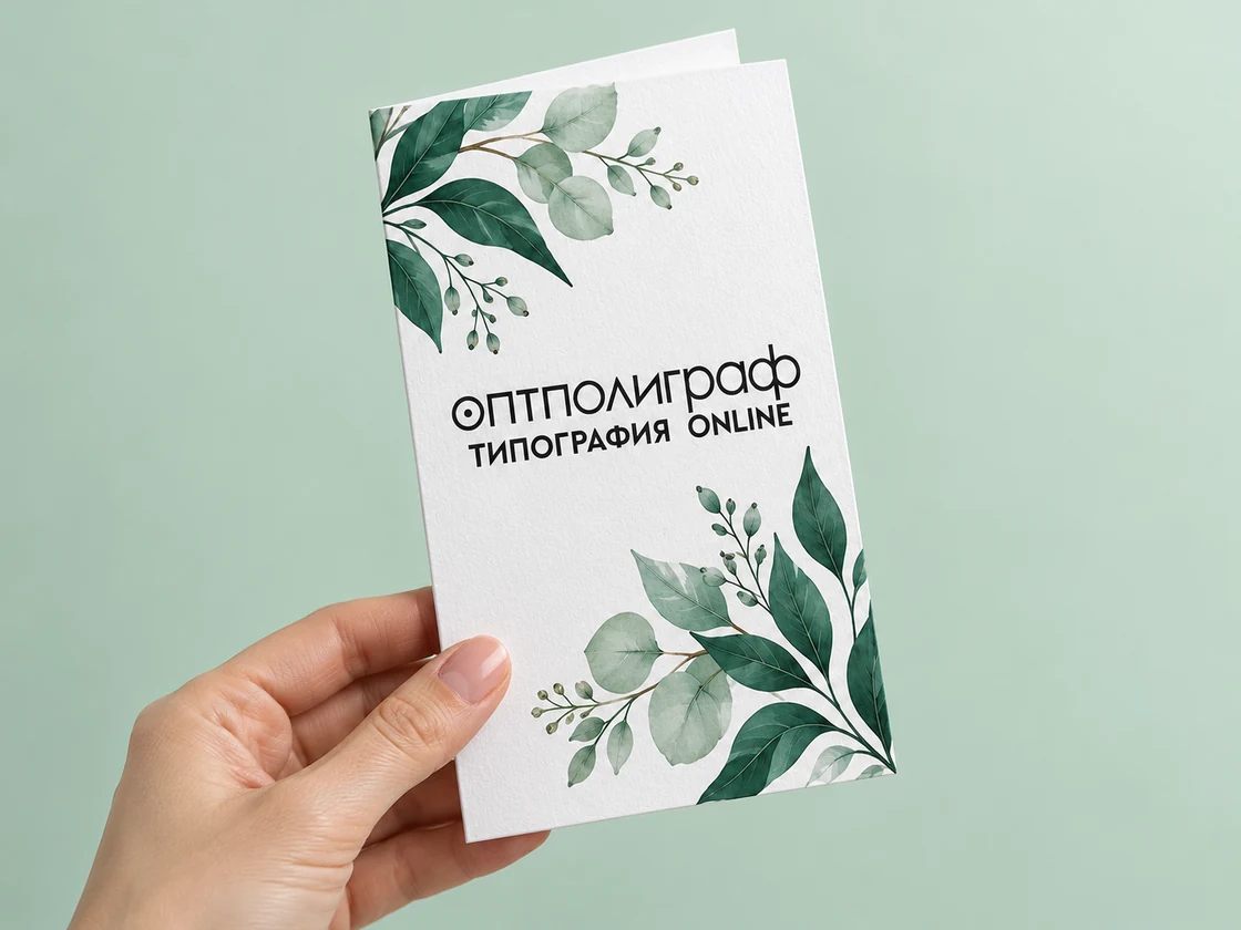 Открытки 200×200 мм со сложением — размер в руке