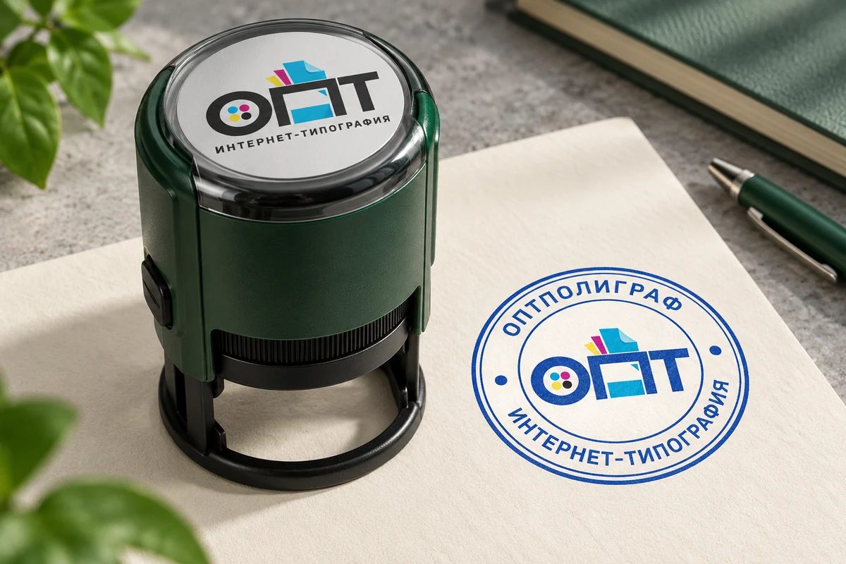 Печати, штампы, факсимиле — вариант оформления с логотипом ОПТ