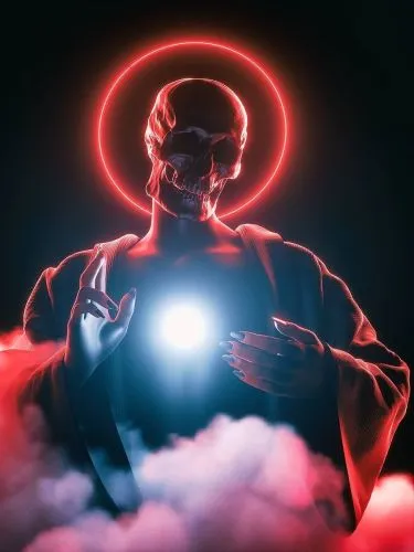 Неоновая  картина с темой Фэнтези