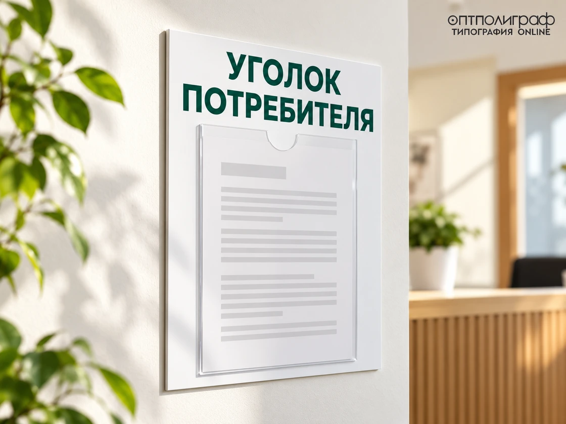 Уголок потребителя 30 × 40 см: 1 плоский карман А4