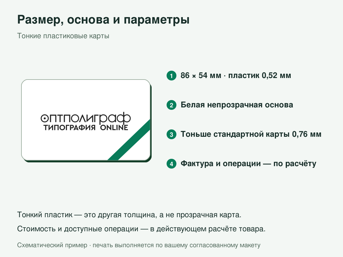 Тонкие пластиковые карты — размер и параметры
