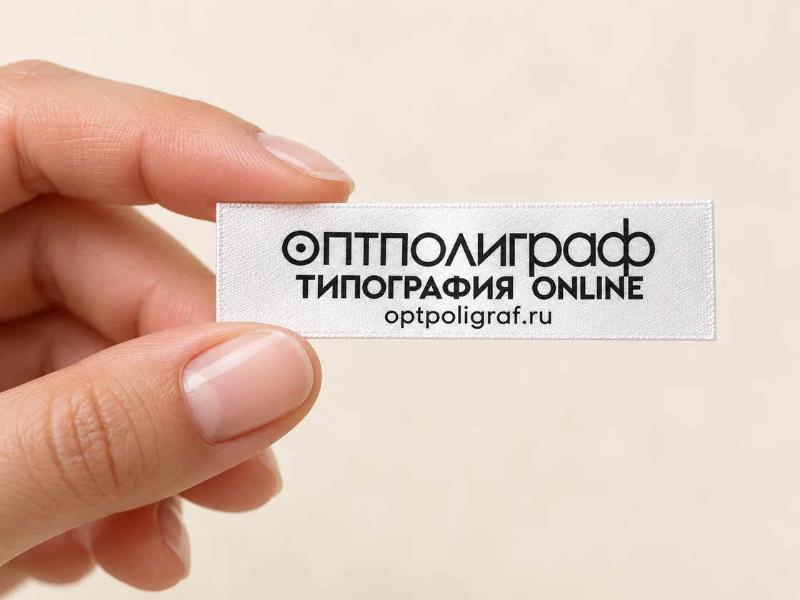 Бирки для одежды шириной 15 мм — размер в руке