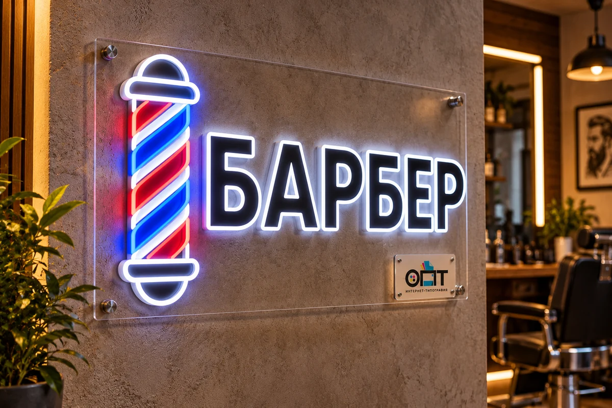 барбершоп — вариант оформления с логотипом ОПТ