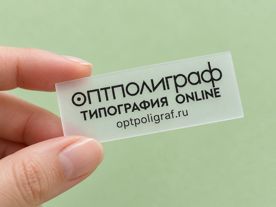Бирки для одежды шириной 25 мм — размер в руке
