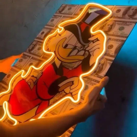 Неоновая картина Дональд дак