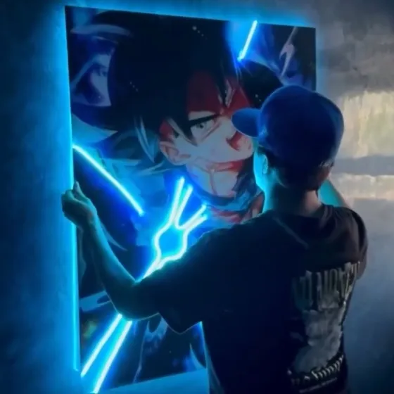 Неоновая картине аниме