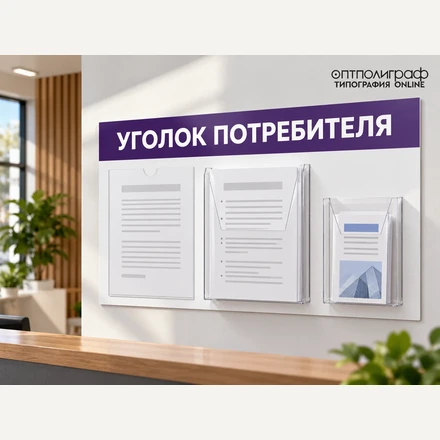 Уголок потребителя индивидуального размера