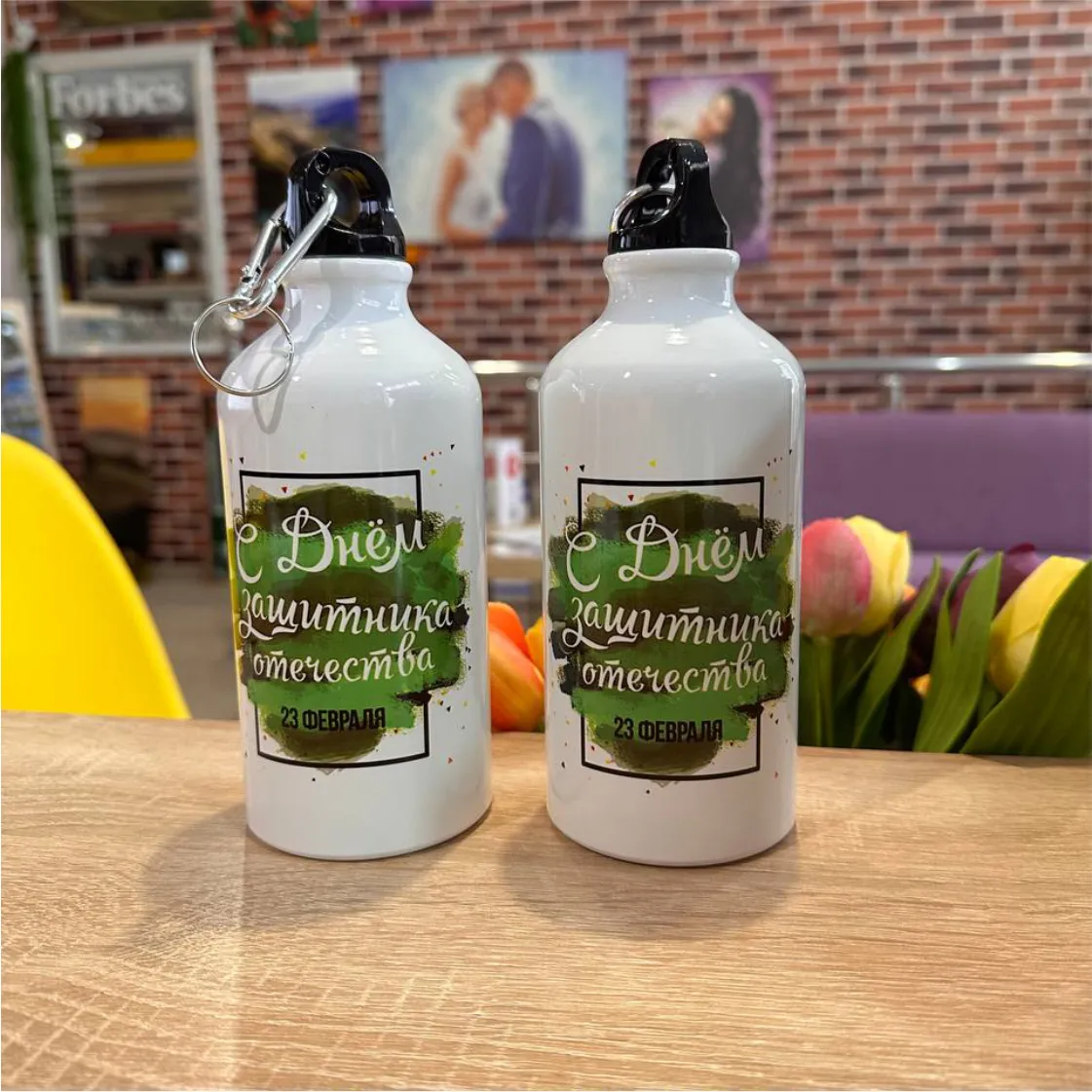 Заказать флягах-бутылках с печатью