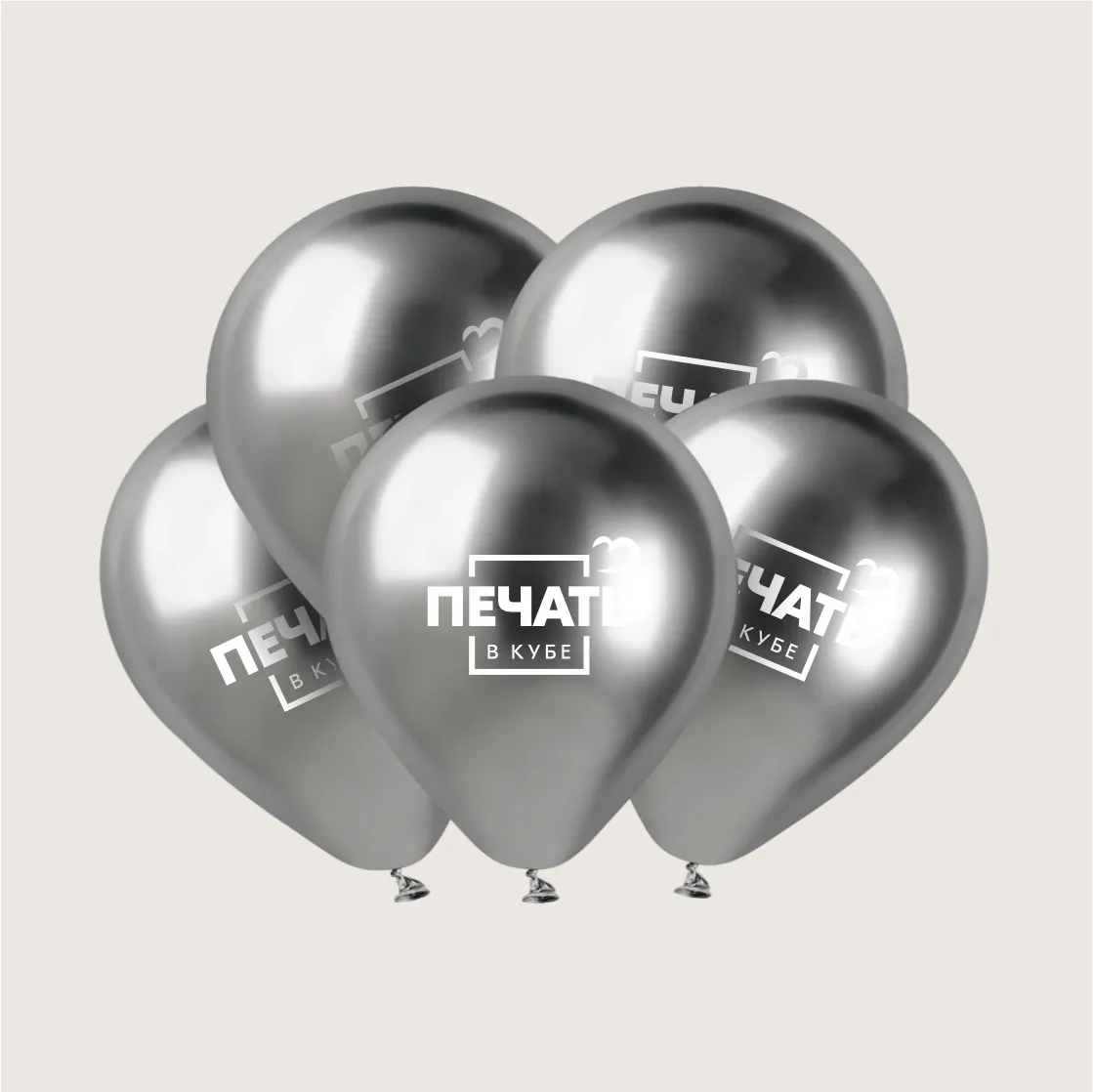 Воздушные шары Металлик с печатью