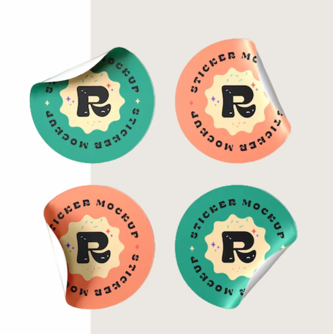 Наклейки круглые, диаметр 5 см