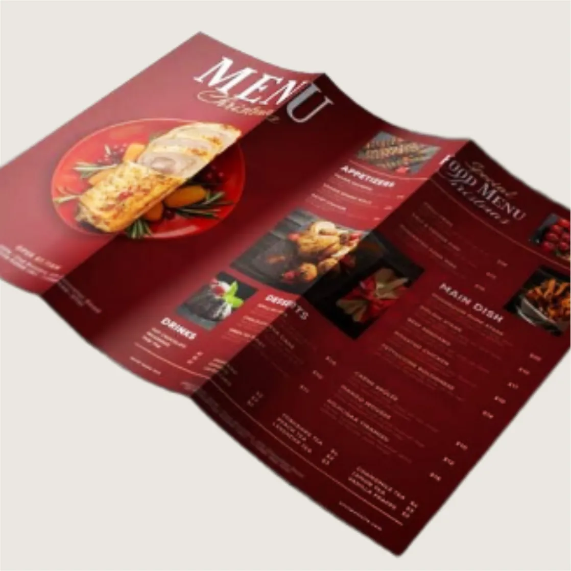 Меню буклет в 2 сгиба