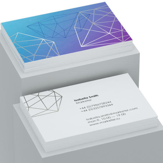 Печать визиток с тиснением с доставкой по России Печать визиток с тиснением с доставкой по России