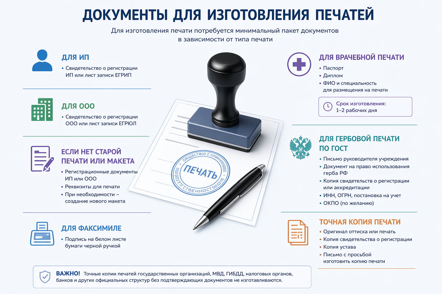 Документы для изготовления печатей