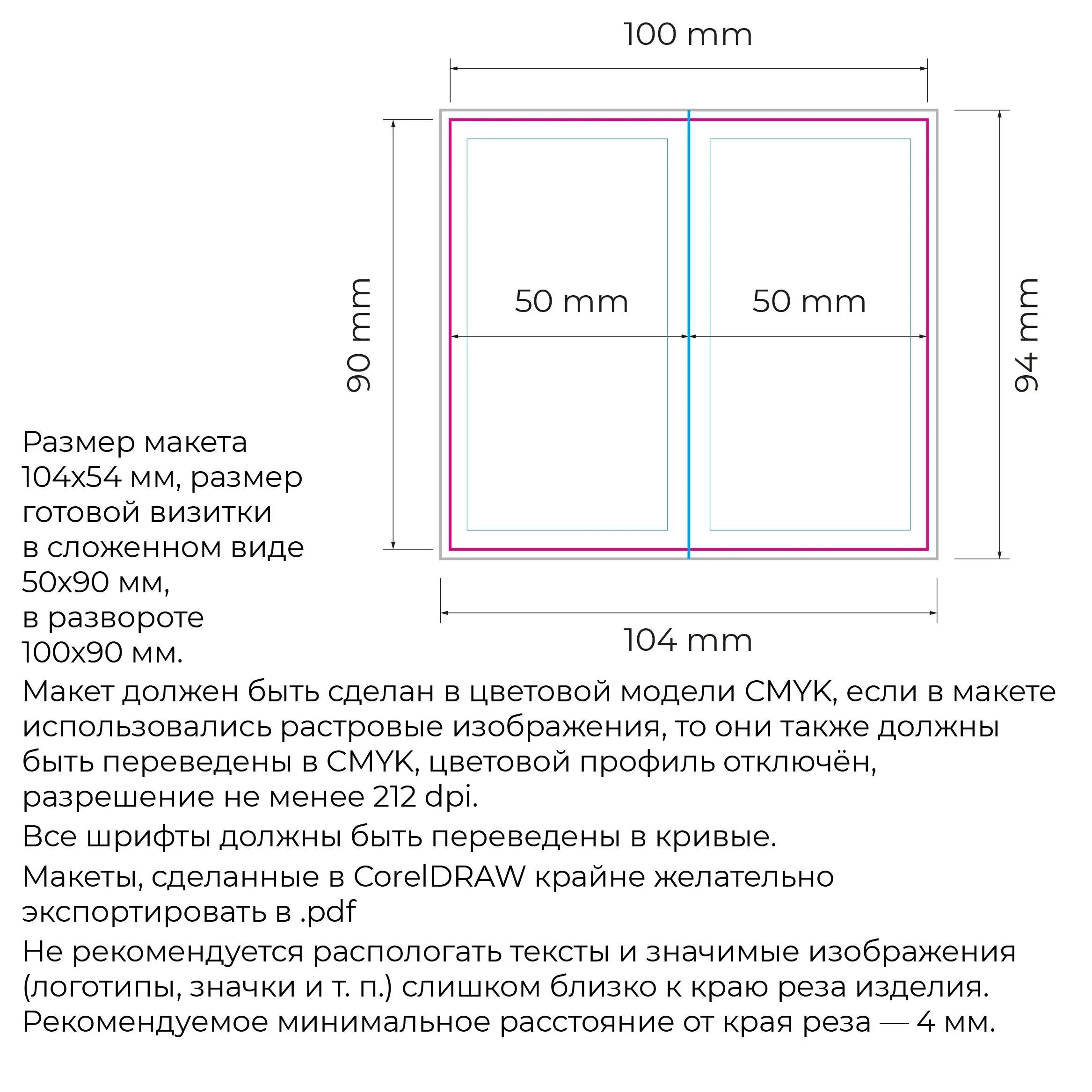Визитки-буклеты вертикальные