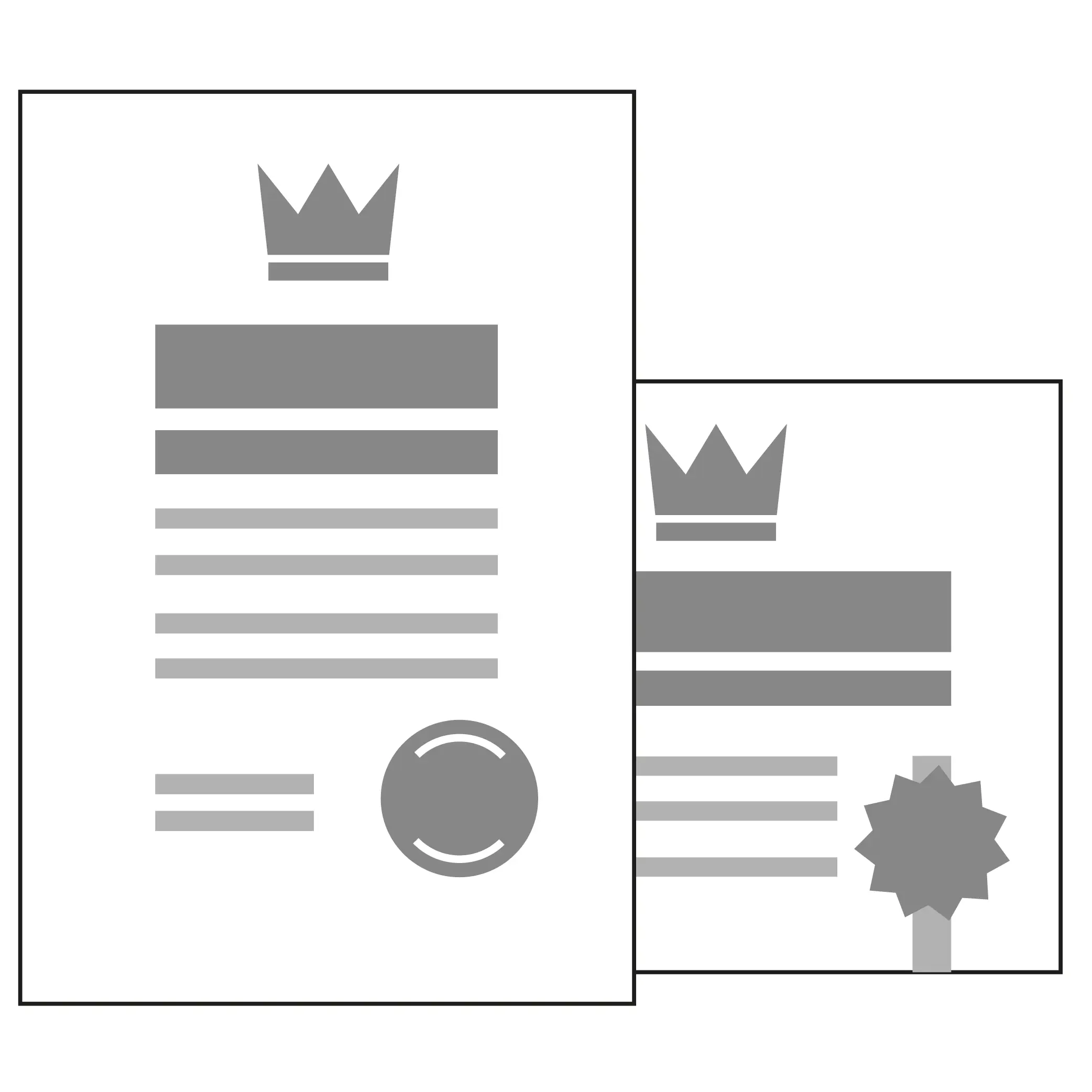 Грамоты, дипломы и сертификаты на дизайнерских материалах