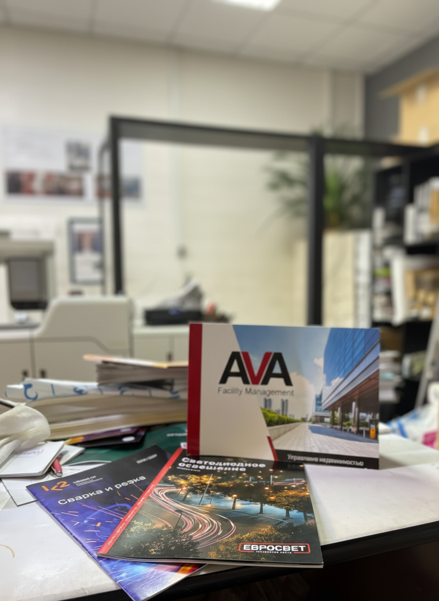 Брошюра на  скобу - цифровая печать, обложка и блок цветные