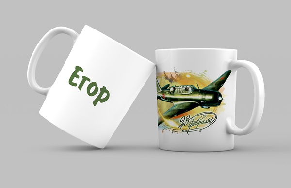 именная кружка с праздничным декором