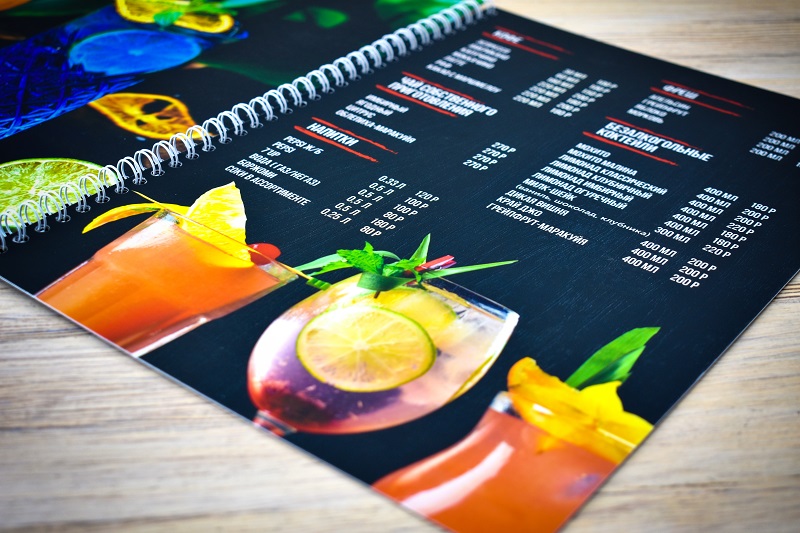 меню с матовой ламинацией