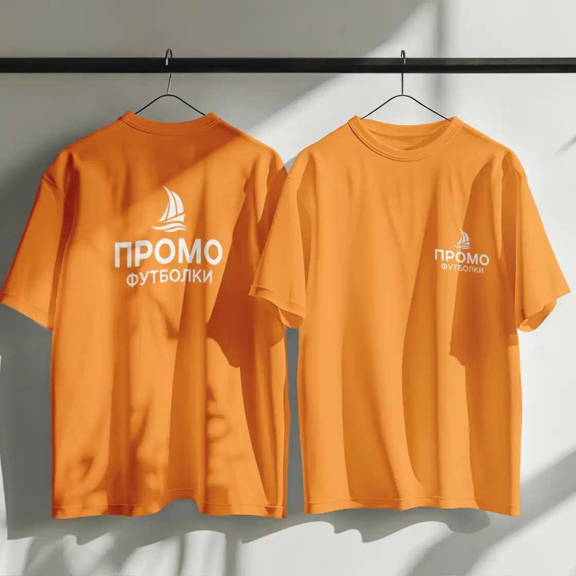 Печать логотипов и надписей на промо футболках