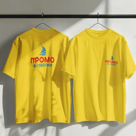 Промо футболки с логотипами и надписями