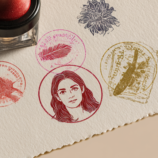 Apaļš zīmogs ar portretu