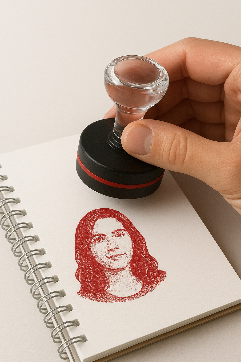 Apaļš zīmogs ar portretu