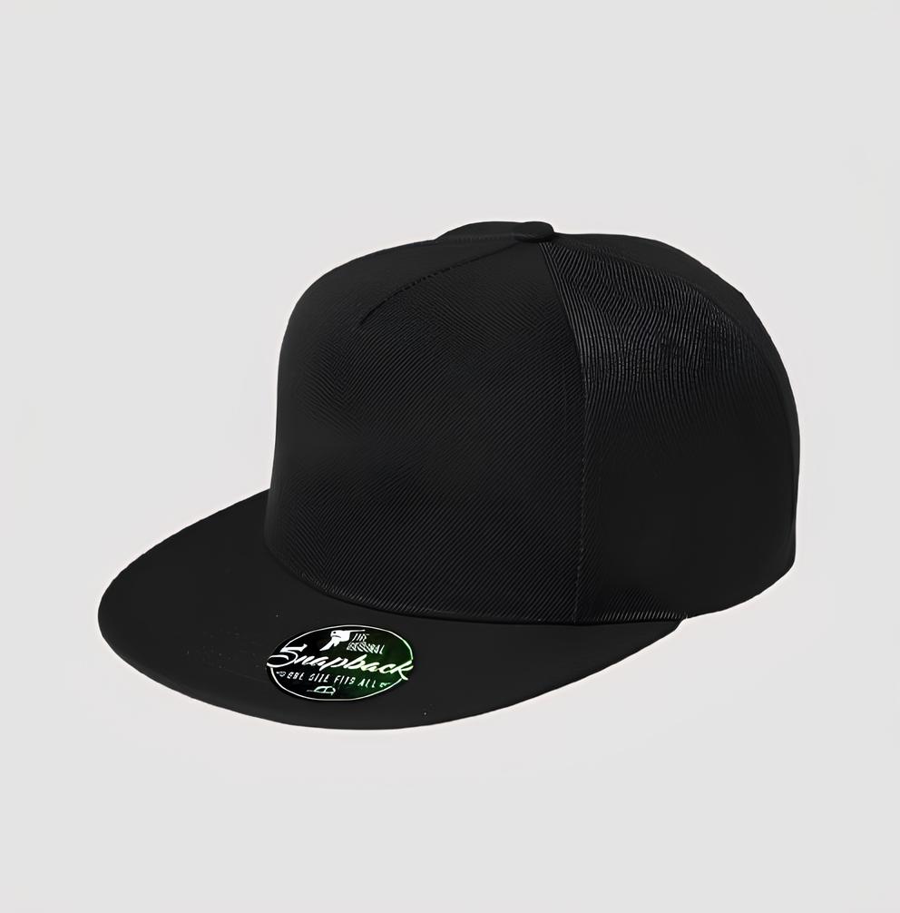 Kokvilna melna cepure snapback