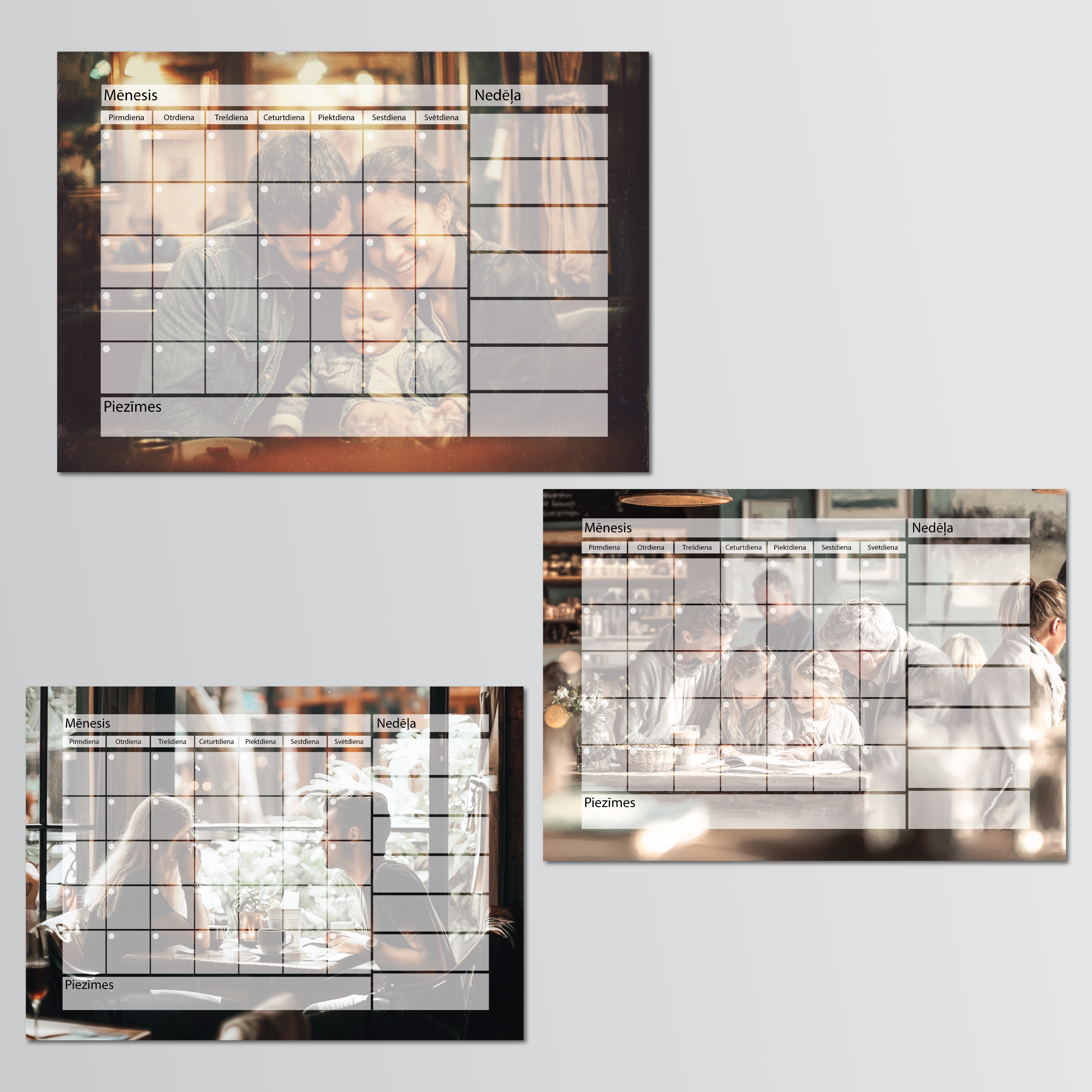 Magnētiskā plānošanas tāfele ar foto