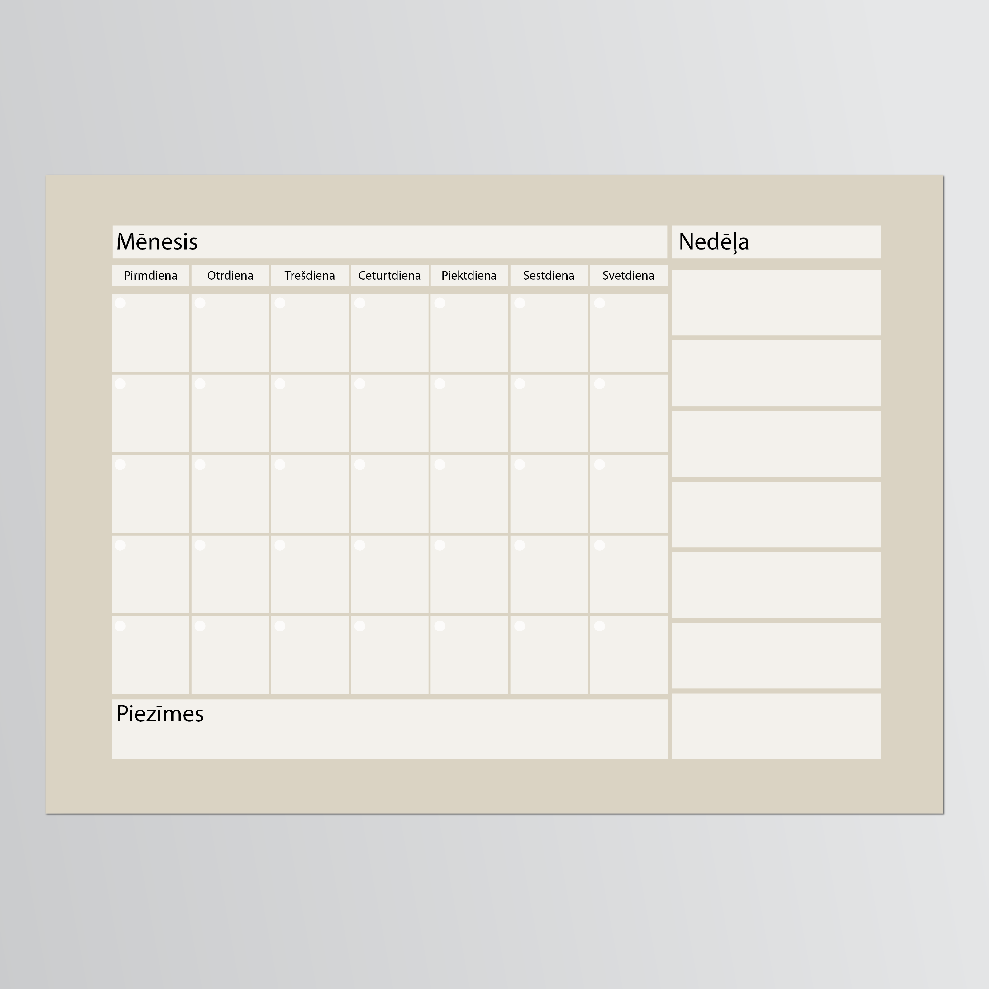 Standarta magnētiskais plānotājs